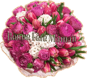 Gif animé bonne fête maman bouquet de fleurs